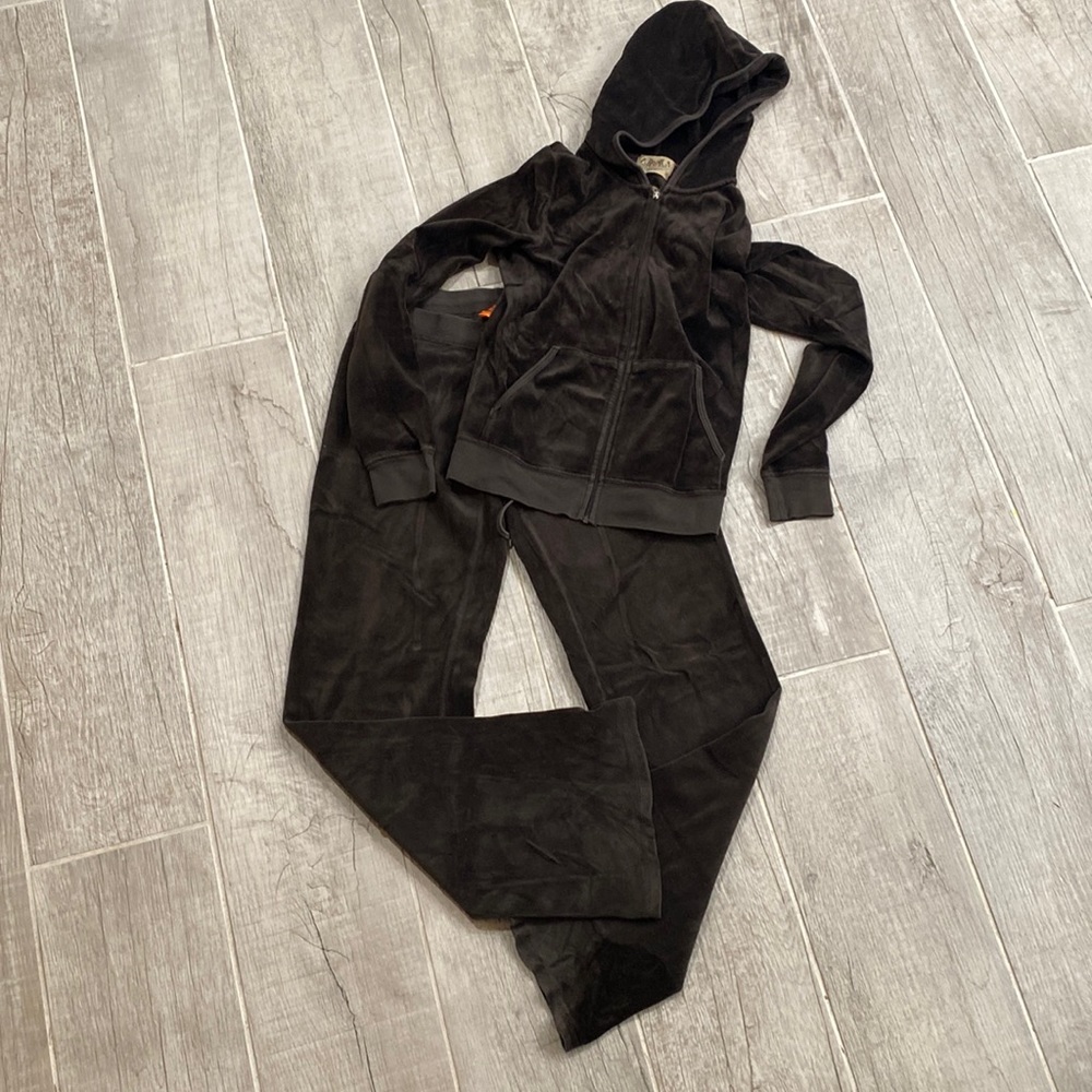 Juicy Couture jumpsuit, brown velour, top is a size M and bottoms are size S